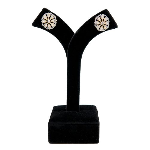 Royal Bloom Zircon Bridal Stud Earrings